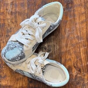 Dolce Vita White and Light Blue Sneakers